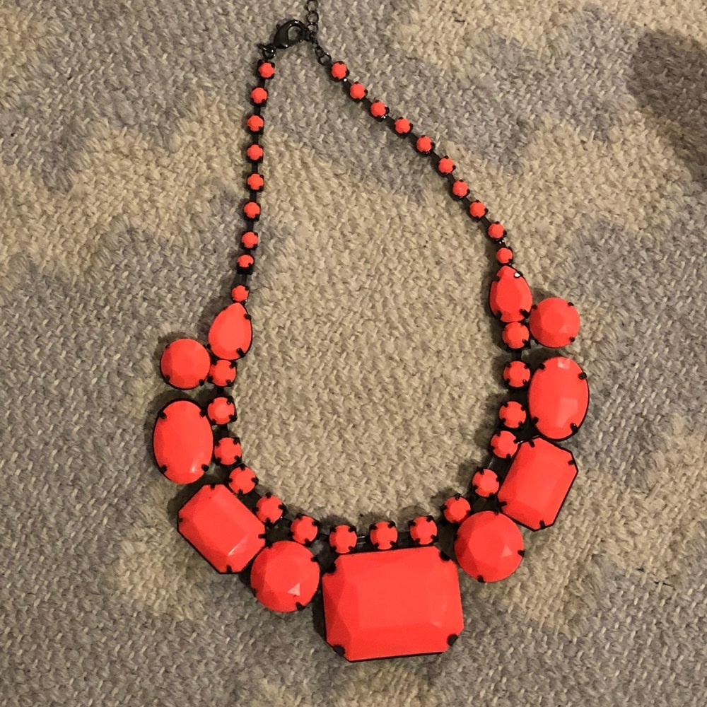 Neon orange statement necklace